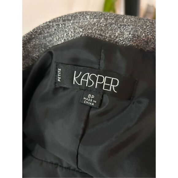 Kasper blazer gray fancy size 8 petite - Picture 5 of 6